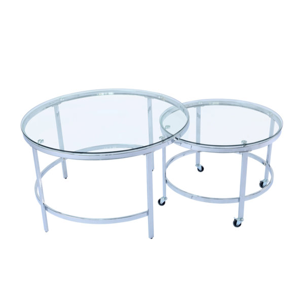 Orren Ellis Modern Glass Nesting Table Set Wayfair Canada